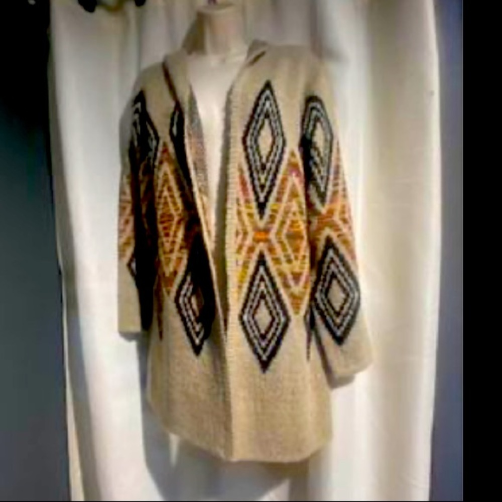 Hooded cardigan sweater